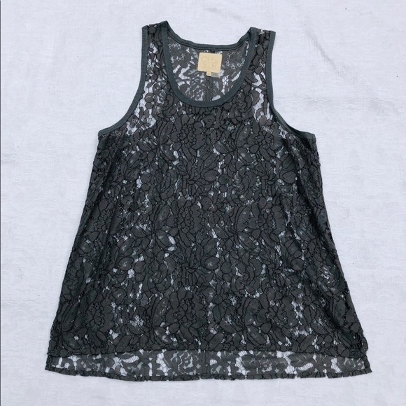 Chaser Tops - CHASER**Gray Lace Top**Medium